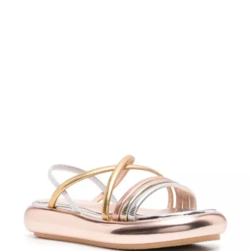 Pollini Golden Rainbow metallic platform sandals size 36. - Picture 2 of 5